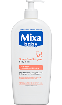 Mixa baby szappanmentes tusfürdő és sampon