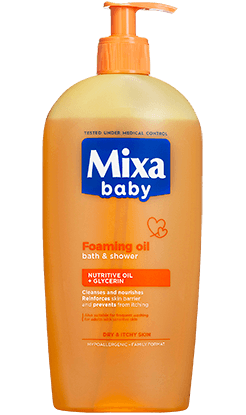 Mixa Baby habzó olaj fürdetéshez és zuhanyzáshoz babáknak