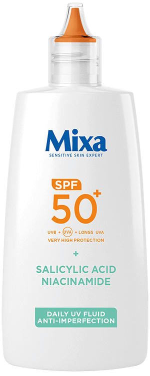 Mixa mindennapos UV fluid bőrhibák ellen SPF 50+ nagyon magas védelemmel