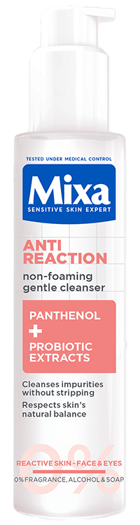 Mixa Anti-Reaction nyugtató, nem habzó tisztító gél